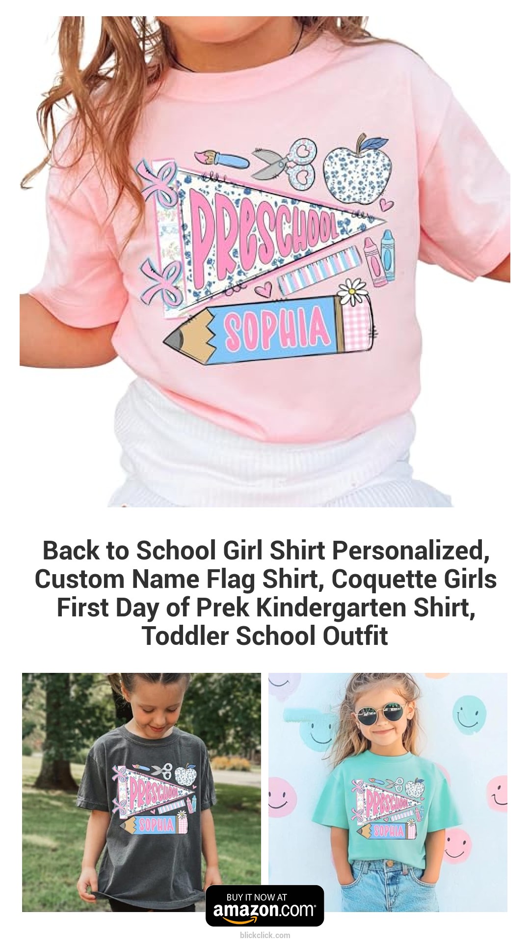 Back to School Girl Shirt Personalized, Custom Name Flag Shirt, Coquette Girls First Day of Prek Kindergarten Shirt, Toddler School Outfit