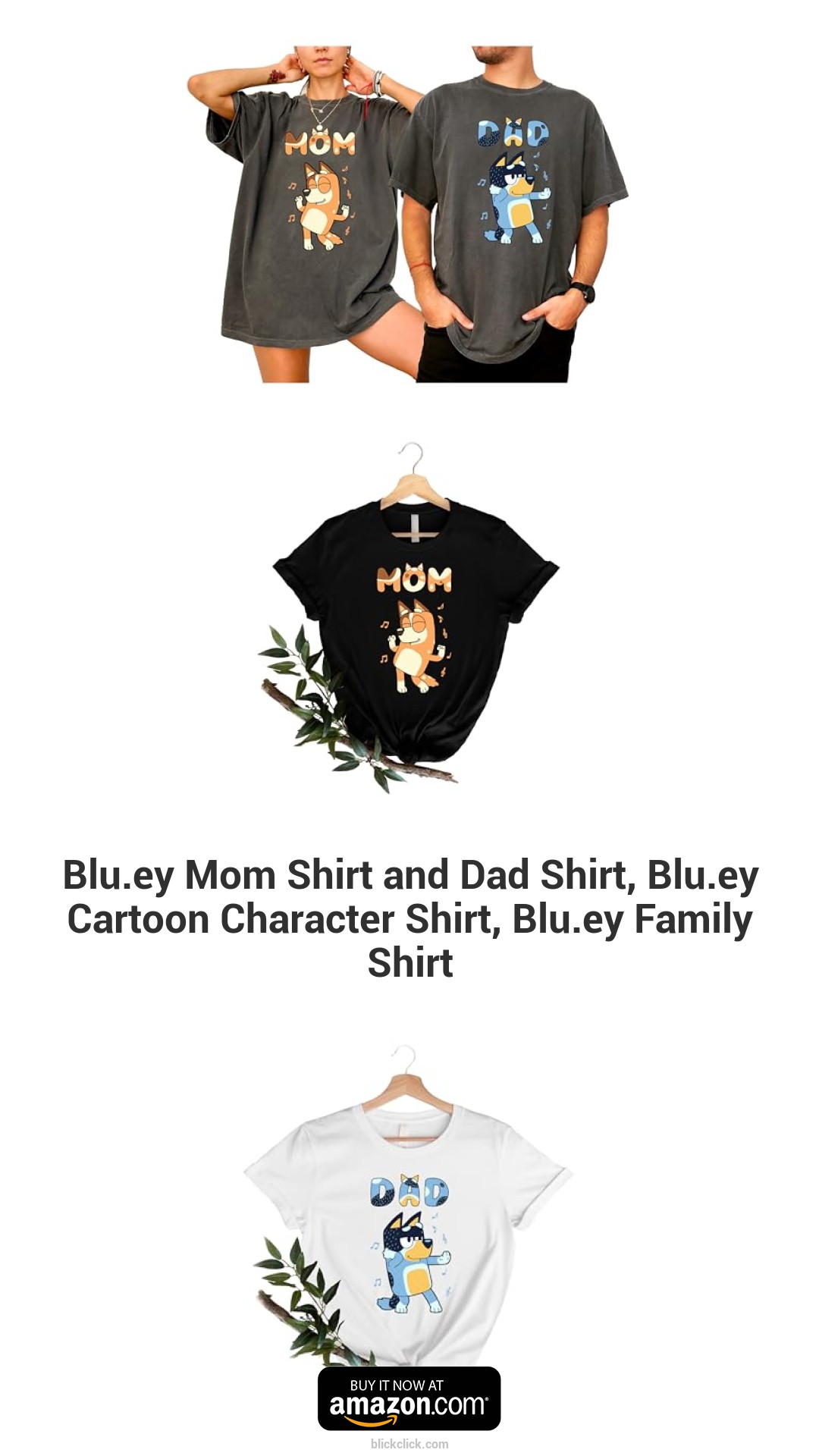 Blu.ey Mom Shirt and Dad Shirt, Blu.ey Cartoon Character Shirt, Blu.ey Family Shirt