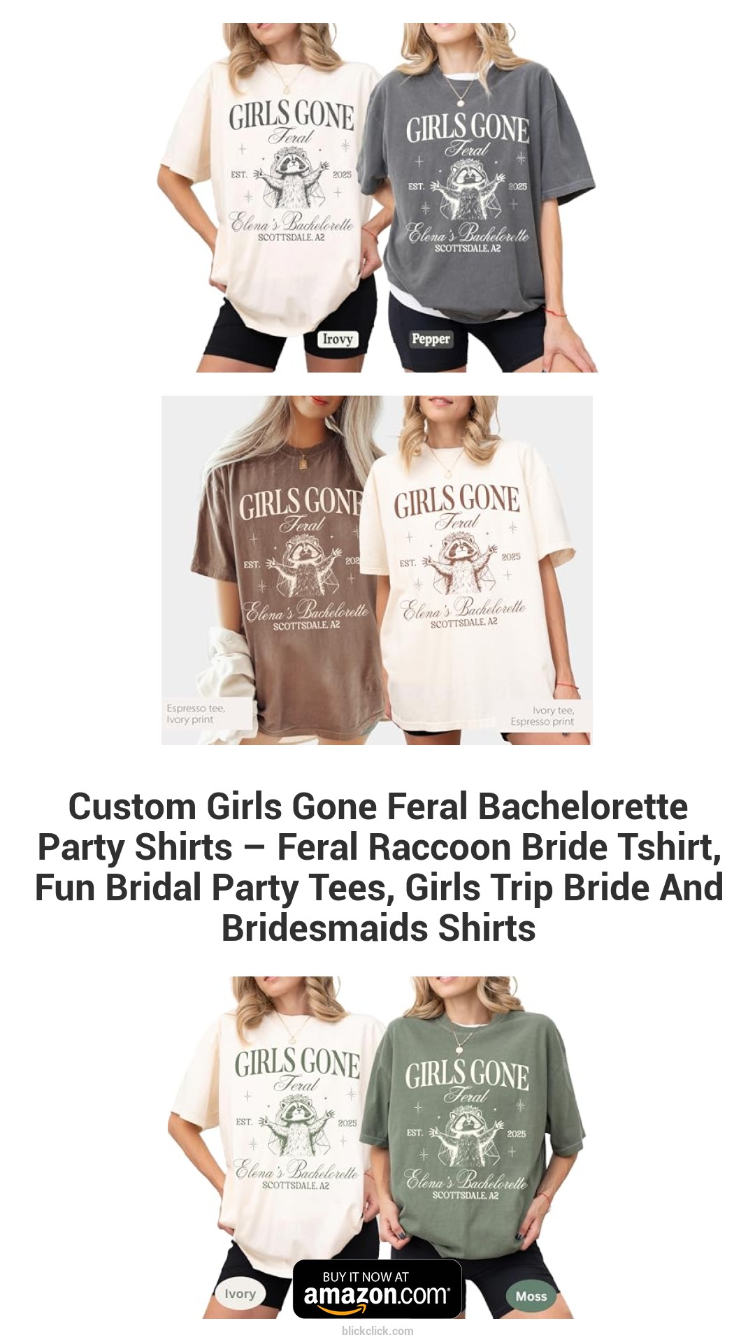 Custom Girls Gone Feral Bachelorette Party Shirts – Feral Raccoon Bride Tshirt, Fun Bridal Party Tees, Girls Trip Bride And Bridesmaids Shirts