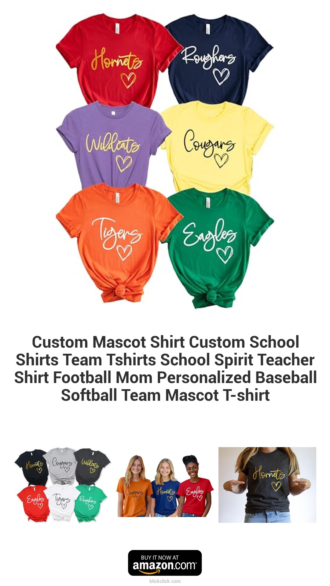 Custom Mascot Shirt Custom School Shirts Team Tshirts School Spirit Teacher Shirt Football Mom Personalized Baseball Softball Team Mascot T-shirt