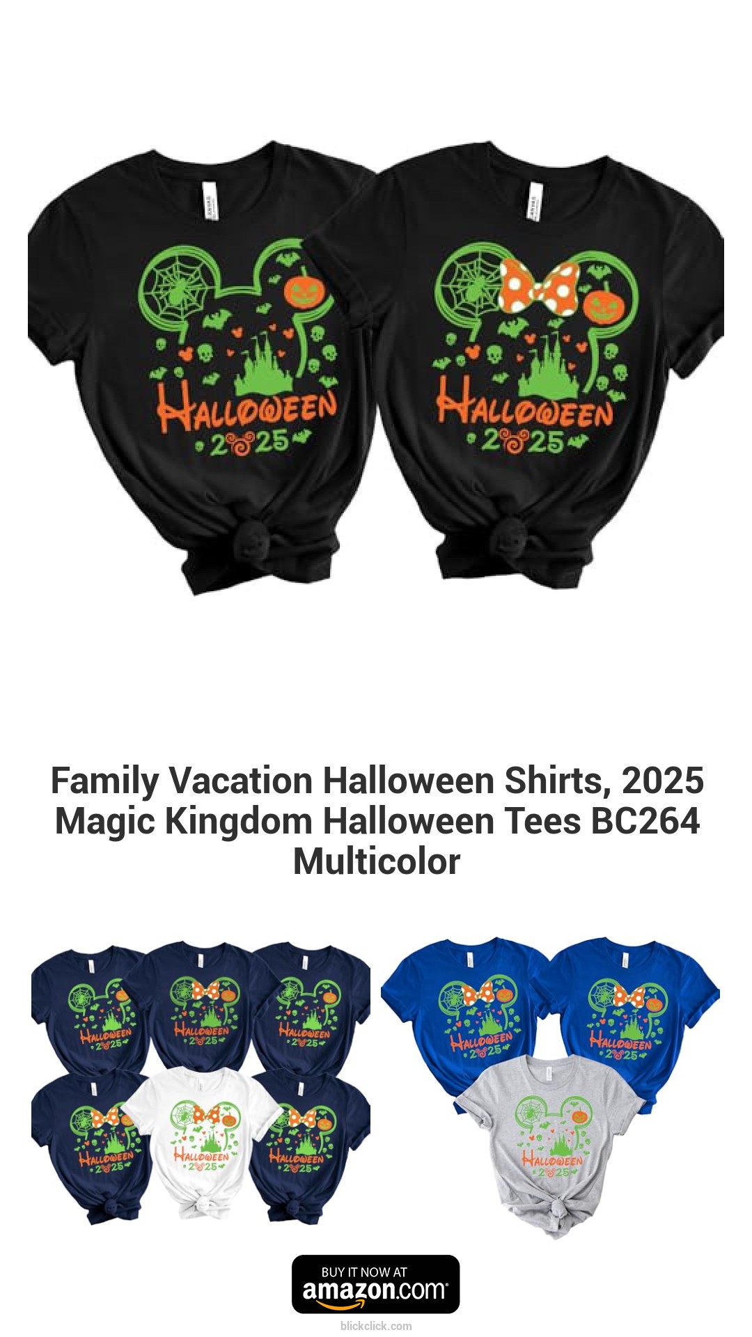 Family Vacation Halloween Shirts, 2025 Magic Kingdom Halloween Tees BC264 Multicolor