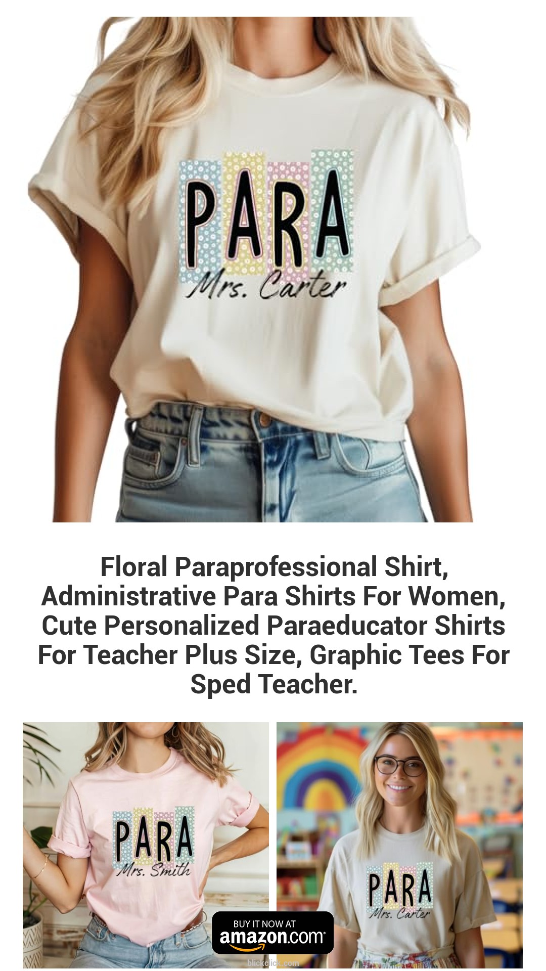 Floral Paraprofessional Shirt, Administrative Para Shirts For Women, Cute Personalized Paraeducator Shirts For Teacher Plus Size, Graphic Tees For Sped Teacher.