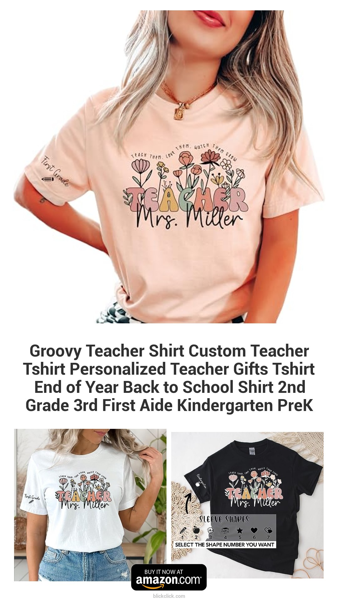 Groovy Teacher Shirt Custom Teacher Tshirt Personalized Teacher Gifts Tshirt End of Year Back to School Shirt 2nd Grade 3rd First Aide Kindergarten PreK