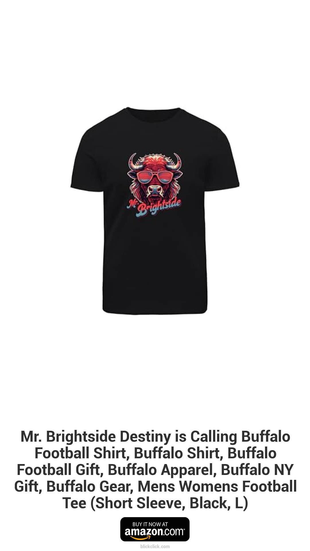 Mr. Brightside Destiny is Calling Buffalo Football Shirt, Buffalo Shirt, Buffalo Football Gift, Buffalo Apparel, Buffalo NY Gift, Buffalo Gear, Mens Womens Football Tee (Short Sleeve, Black, L)