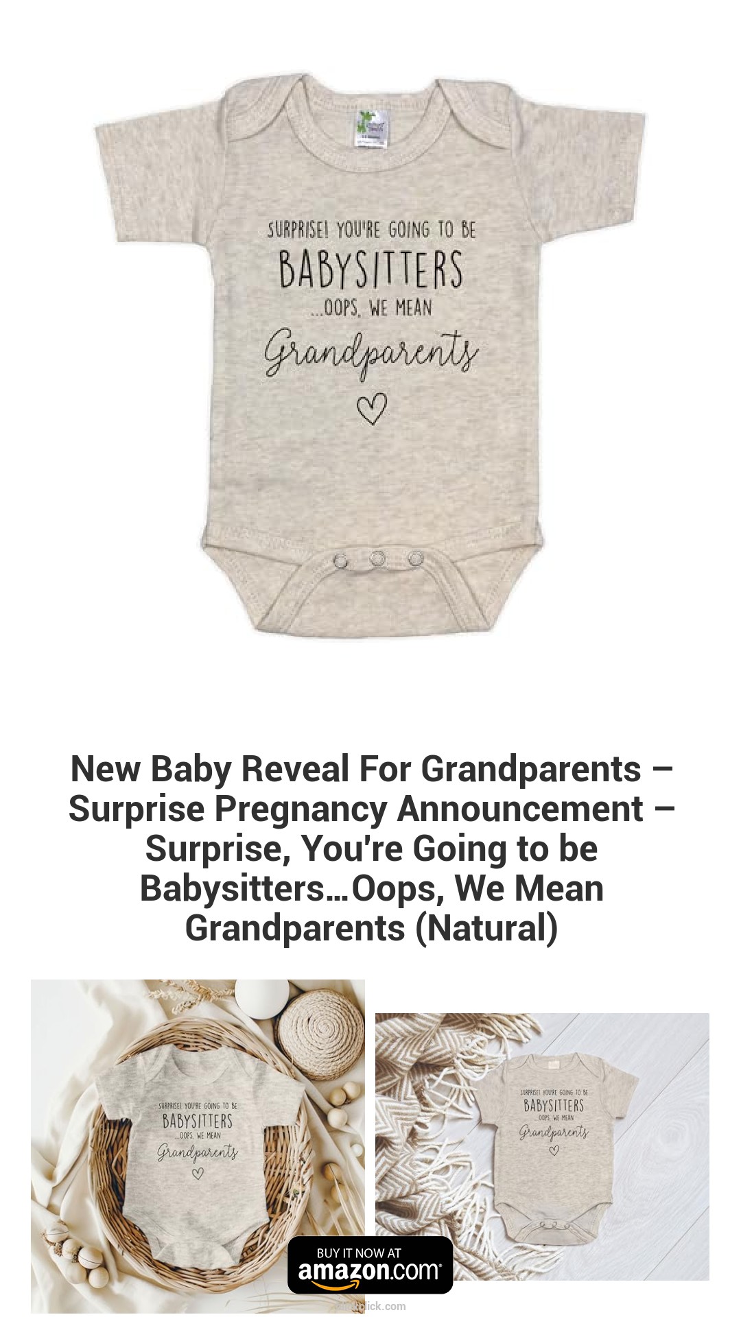 New Baby Reveal For Grandparents – Surprise Pregnancy Announcement – Surprise, You're Going to be Babysitters…Oops, We Mean Grandparents (Natural)