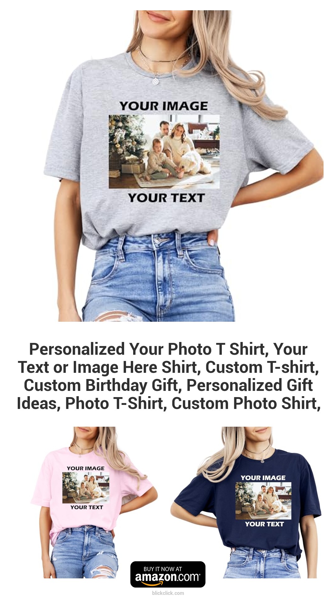 Personalized Your Photo T Shirt, Your Text or Image Here Shirt, Custom T-shirt, Custom Birthday Gift, Personalized Gift Ideas, Photo T-Shirt, Custom Photo Shirt,